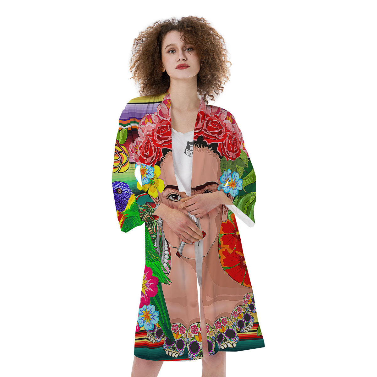 Serape Frida Kahlo Print Kimono-grizzshop