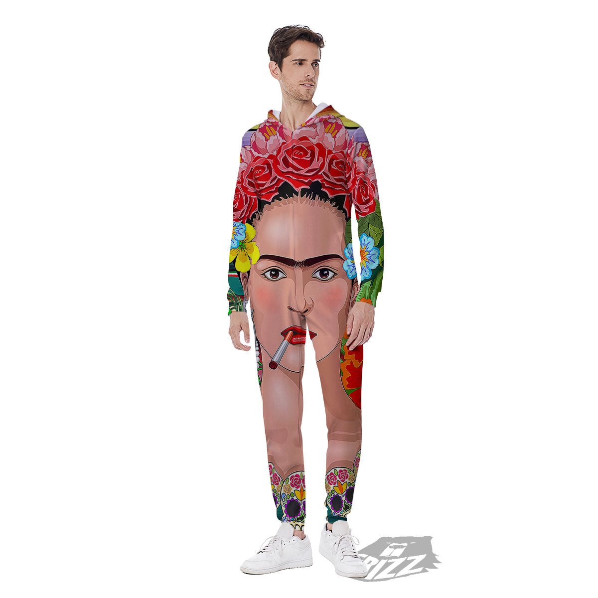 Serape Frida Kahlo Print Men's Jumpsuit-grizzshop