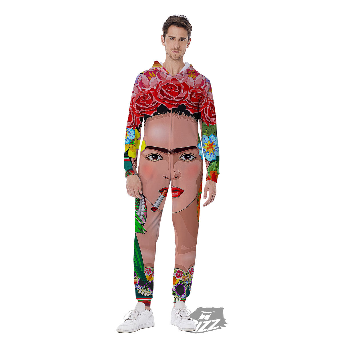 Serape Frida Kahlo Print Men's Jumpsuit-grizzshop