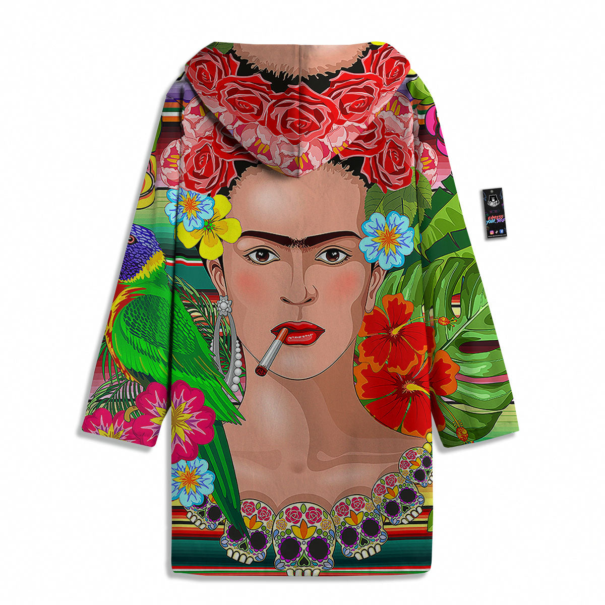 Serape Frida Kahlo Print Men's Windbreaker Jacket-grizzshop