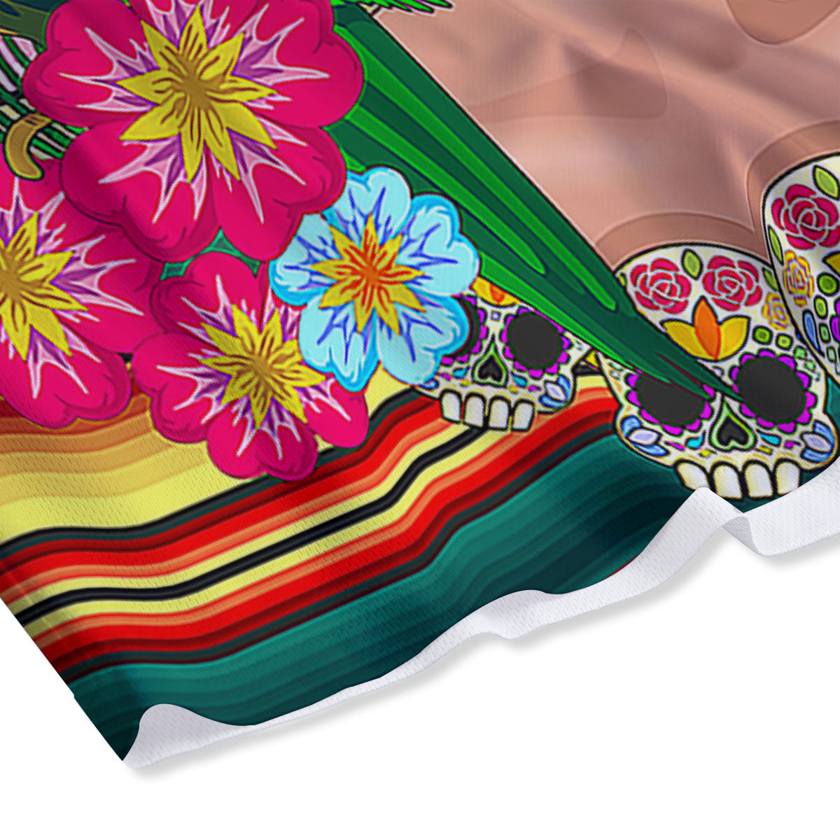 Serape Frida Kahlo Print Mesh Shorts