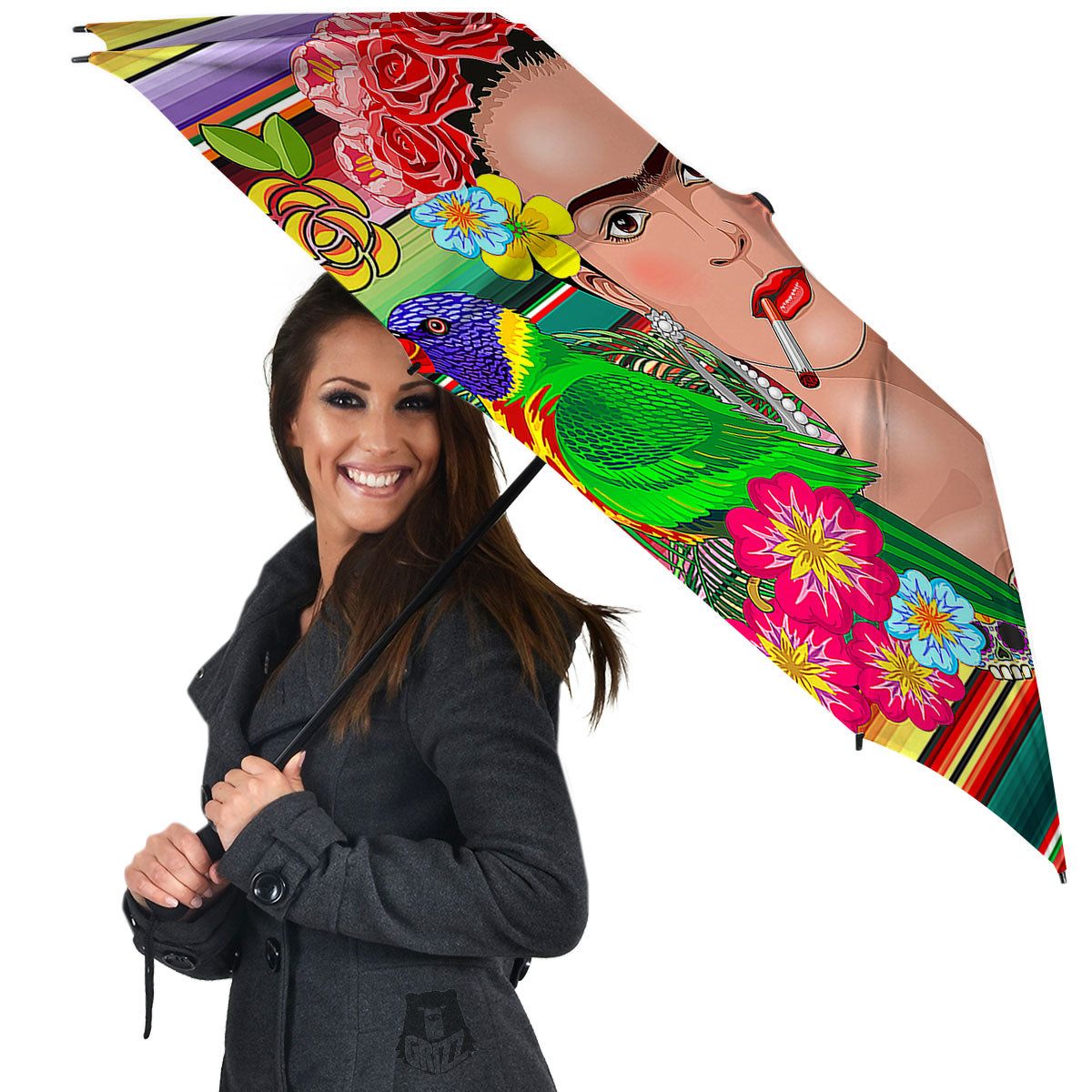 Serape Frida Kahlo Print Umbrella-grizzshop