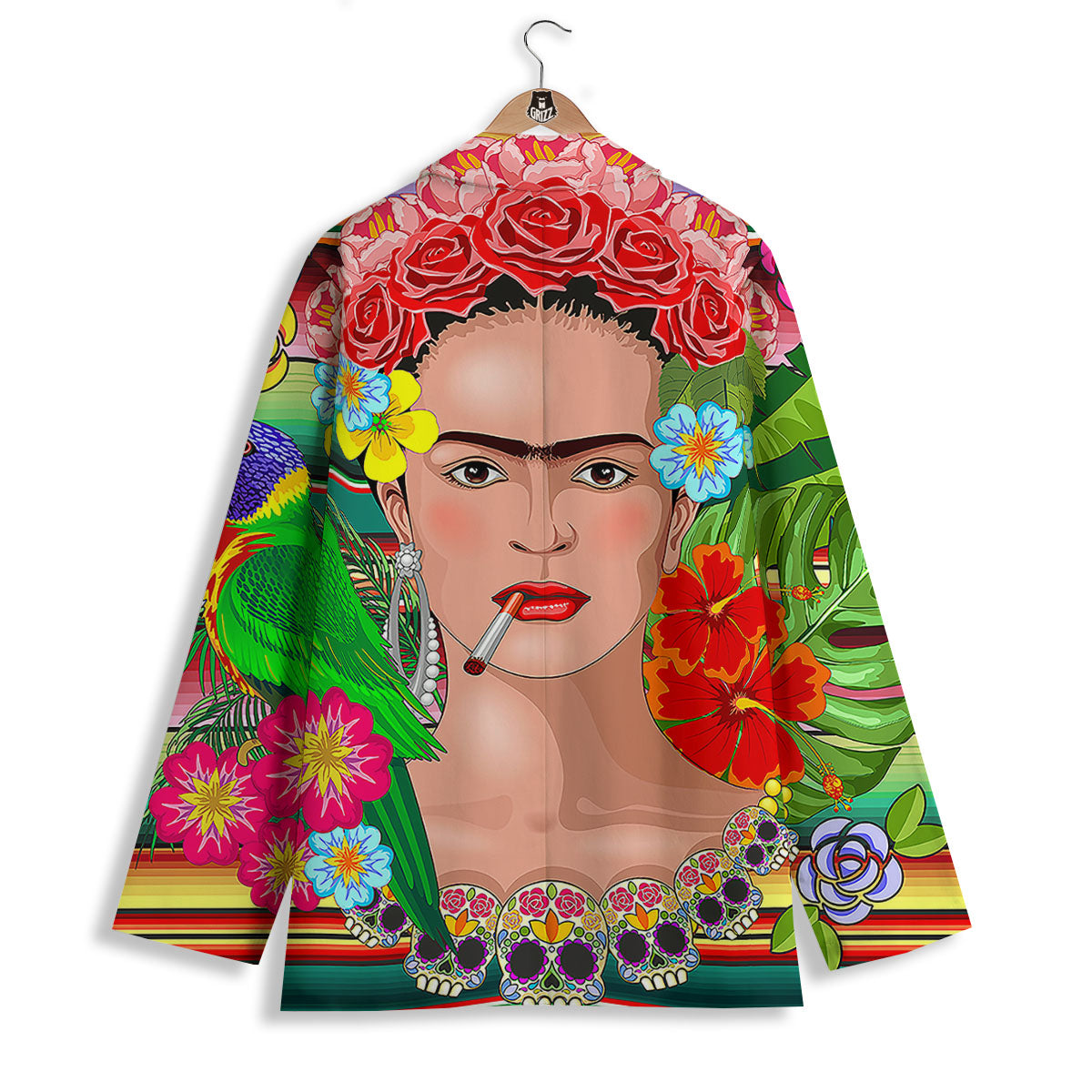 Serape Frida Kahlo Print Women's Blazer-grizzshop