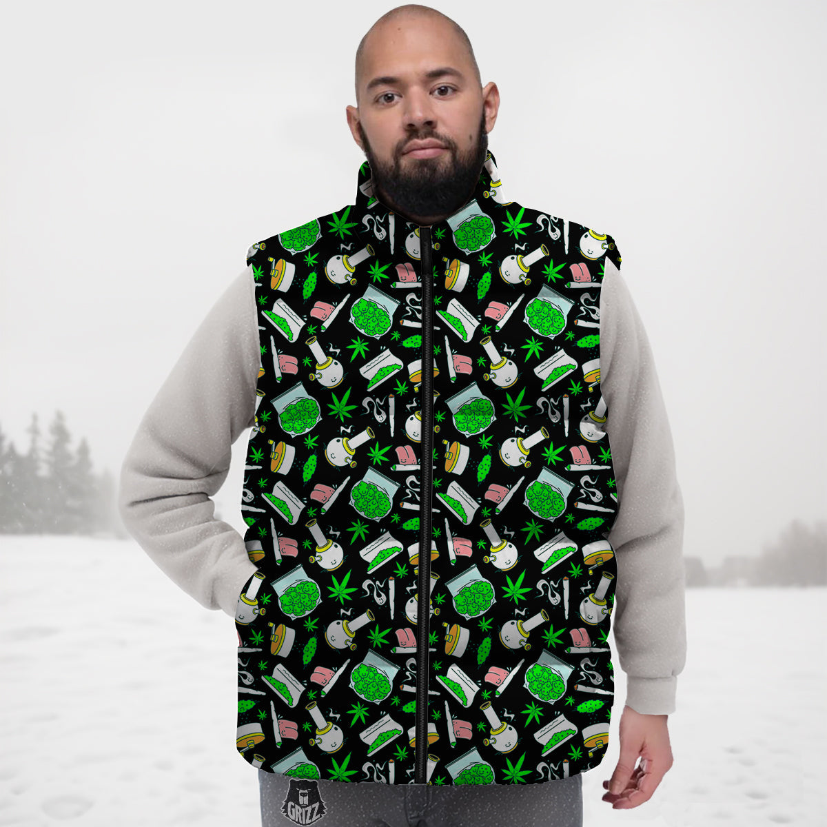 Serape Mexican Blanket Baja Pattern Print Down Vest