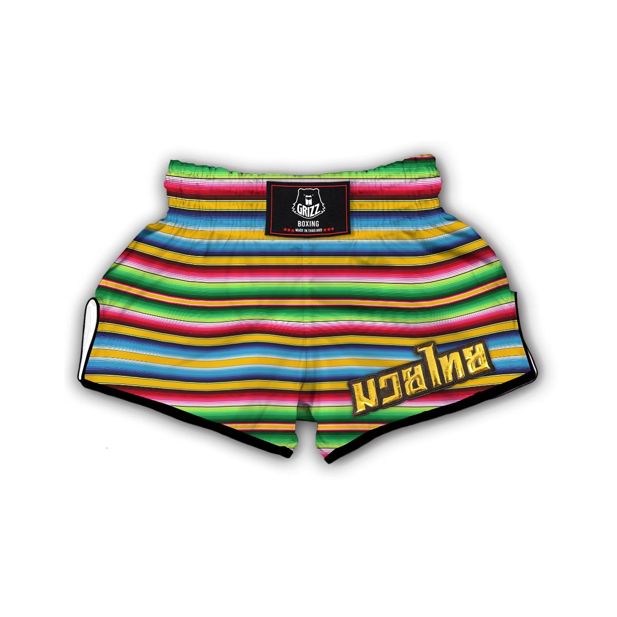 Serape Mexican Blanket Baja Pattern Print Muay Thai Boxing Shorts-grizzshop