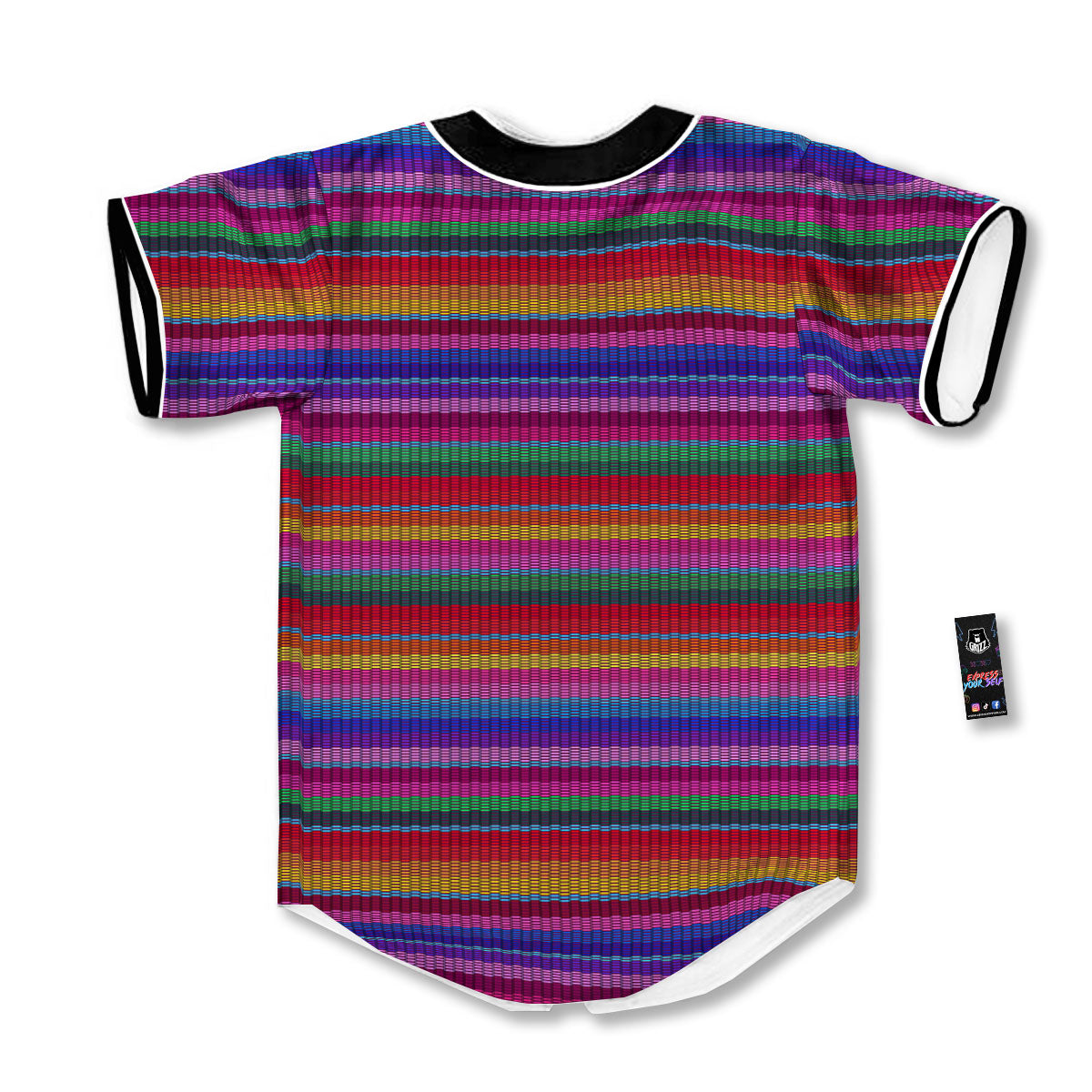 Serape Mexican Colorful Print Pattern Baseball Jersey-grizzshop