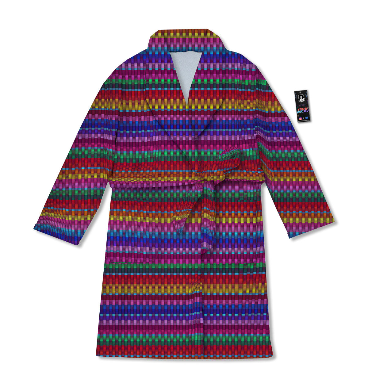 Serape Mexican Colorful Print Pattern Bathrobe-grizzshop