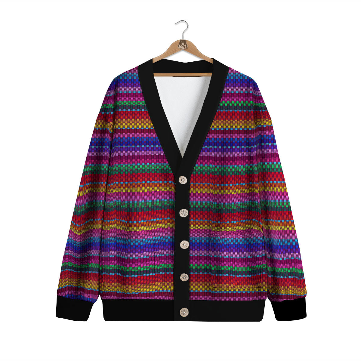 Serape Mexican Colorful Print Pattern Cardigan-grizzshop