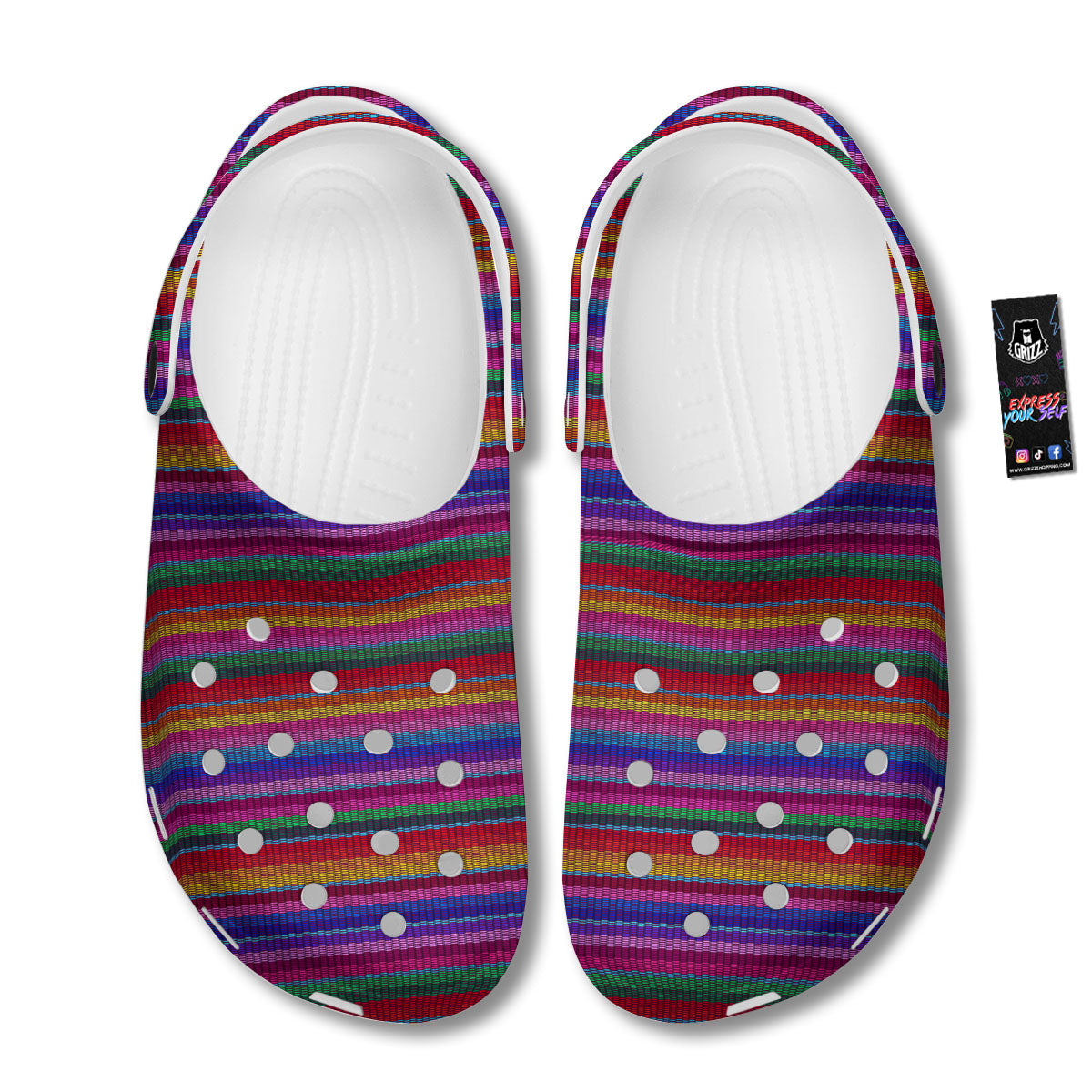 Serape Mexican Colorful Print Pattern Clog-grizzshop