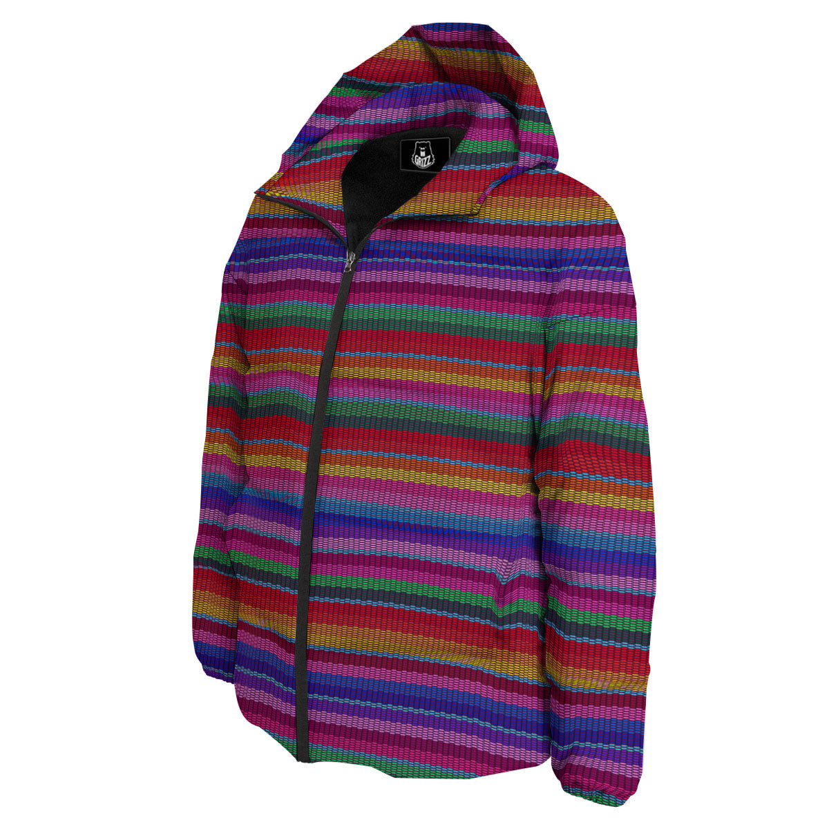Serape Mexican Colorful Print Pattern Down Jacket-grizzshop