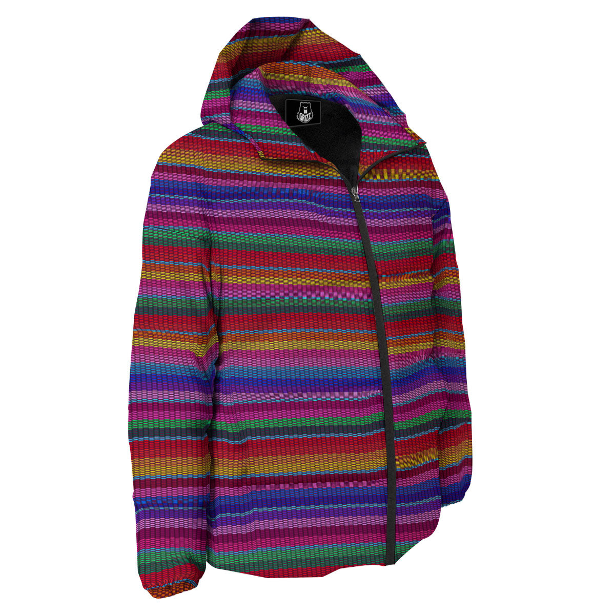 Serape Mexican Colorful Print Pattern Down Jacket-grizzshop