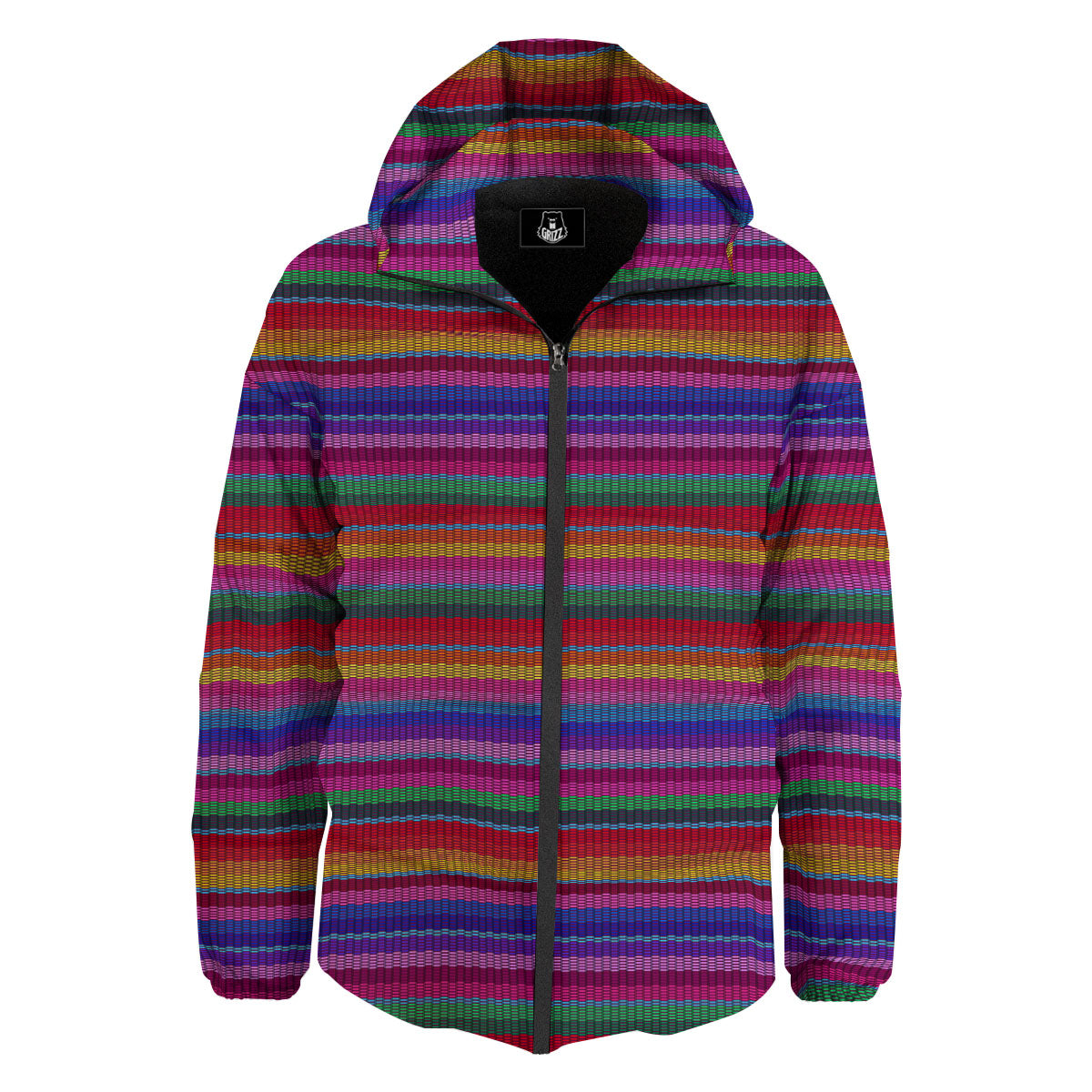Serape Mexican Colorful Print Pattern Down Jacket-grizzshop