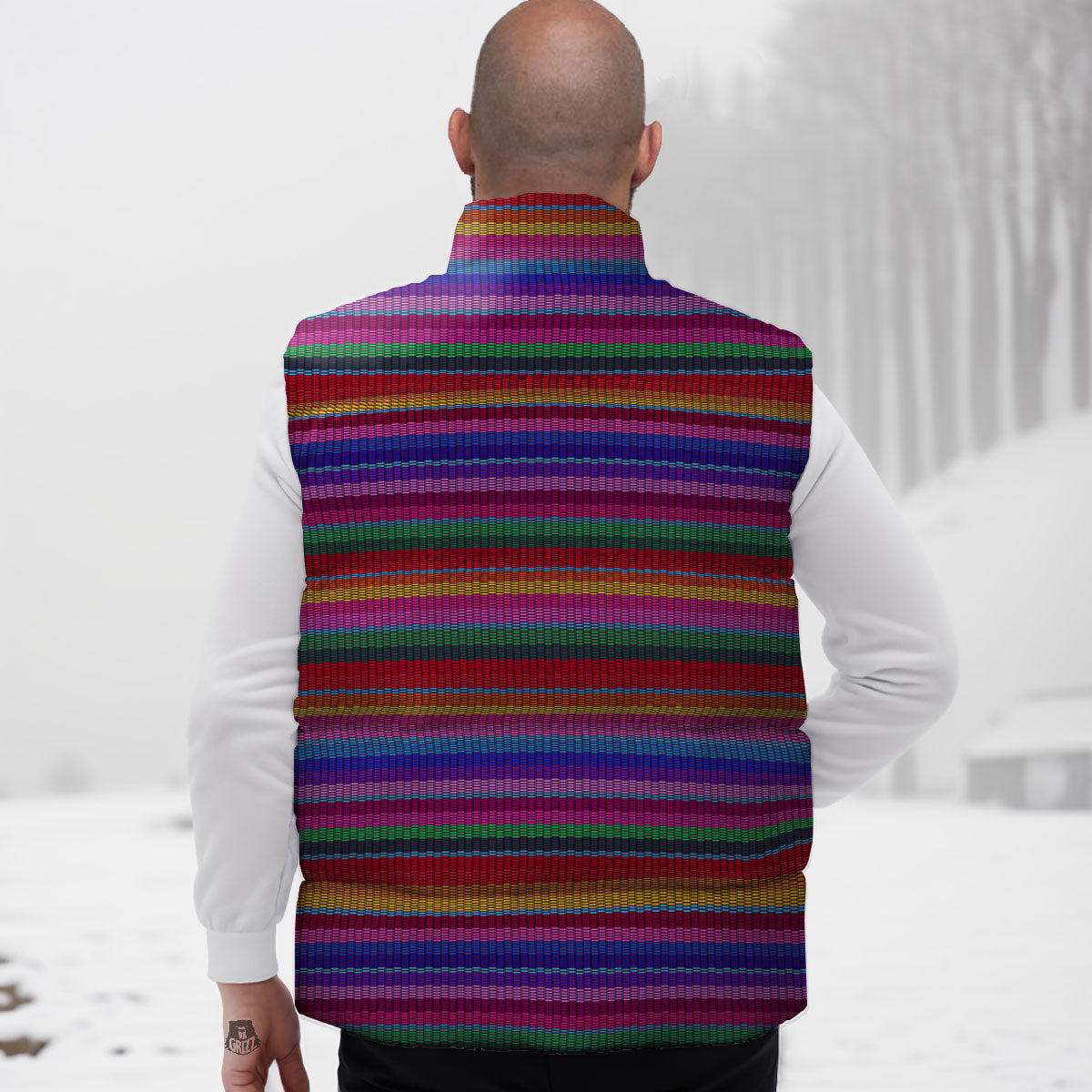 Serape Mexican Colorful Print Pattern Down Vest
