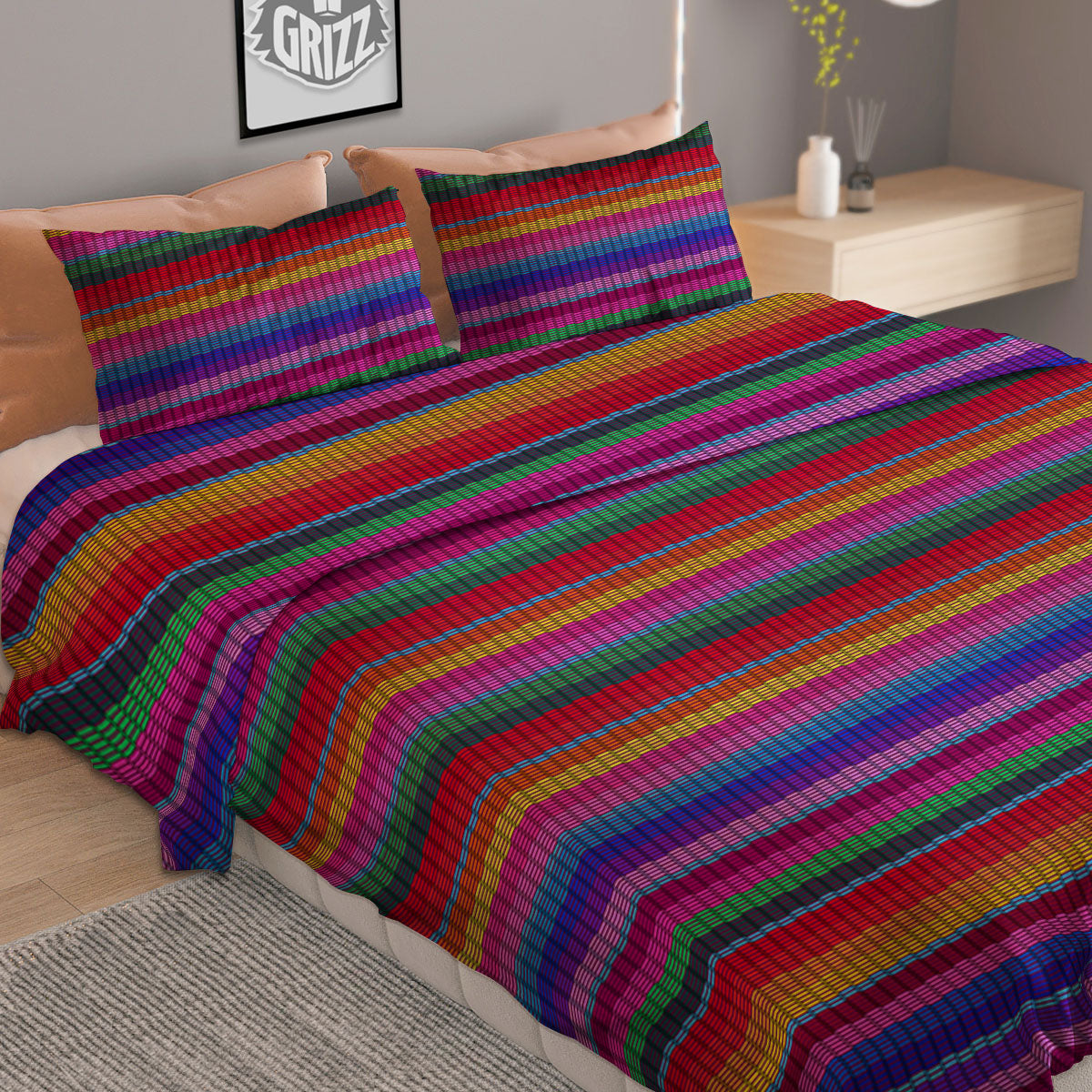 Reggae Geometric Print Pattern Duvet Cover Bedding Set