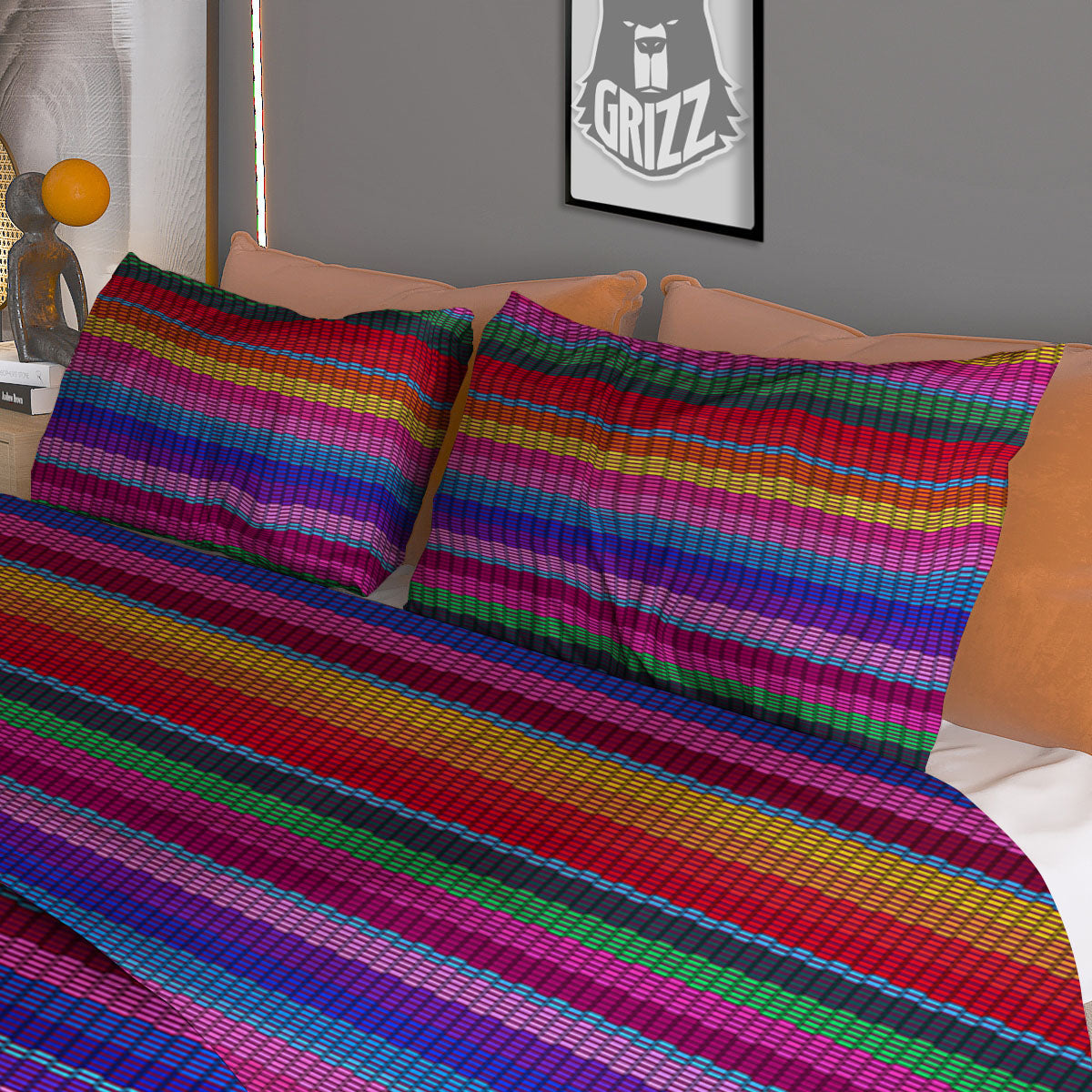 Reggae Geometric Print Pattern Duvet Cover Bedding Set