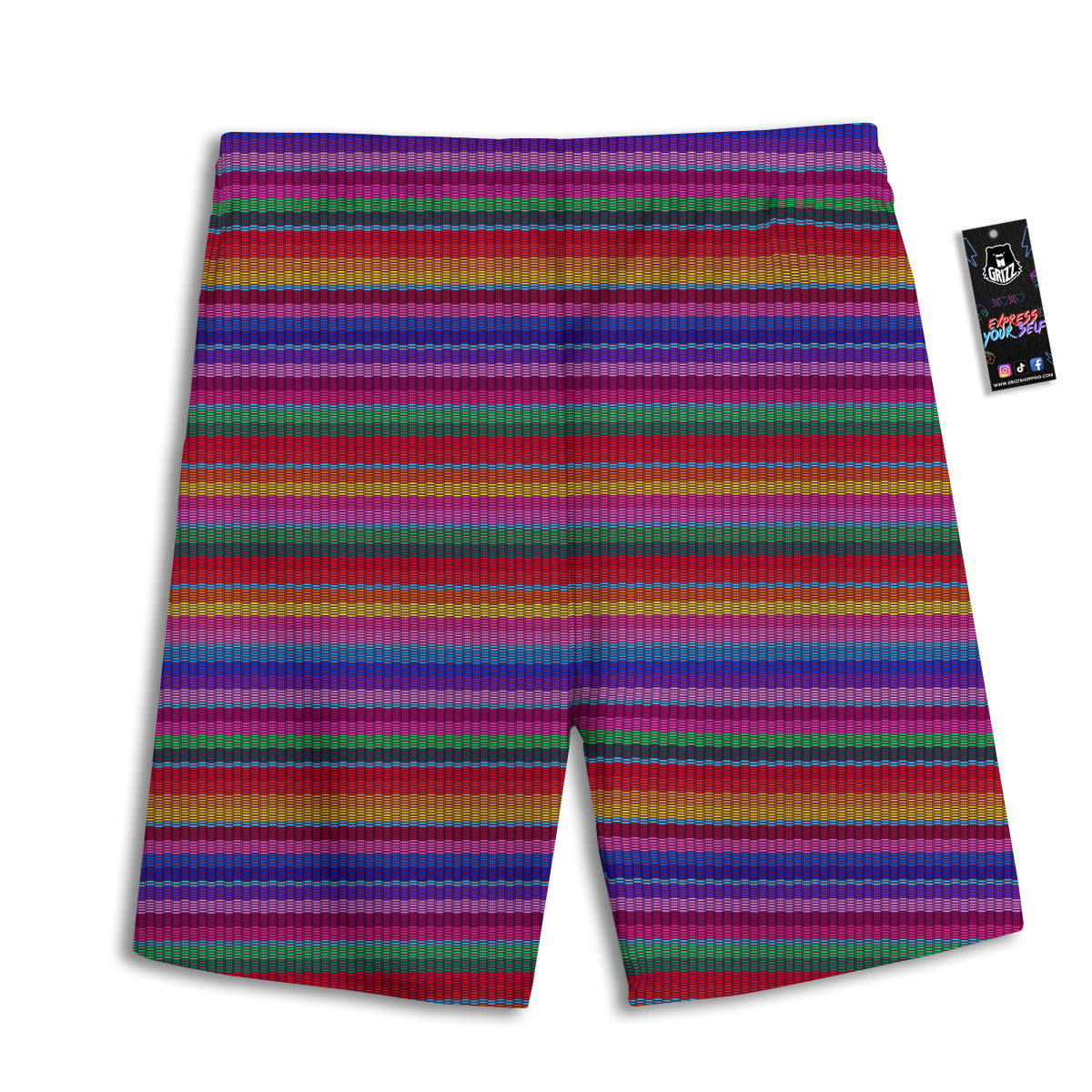 Serape Mexican Colorful Print Pattern Men's Athletic Shorts
