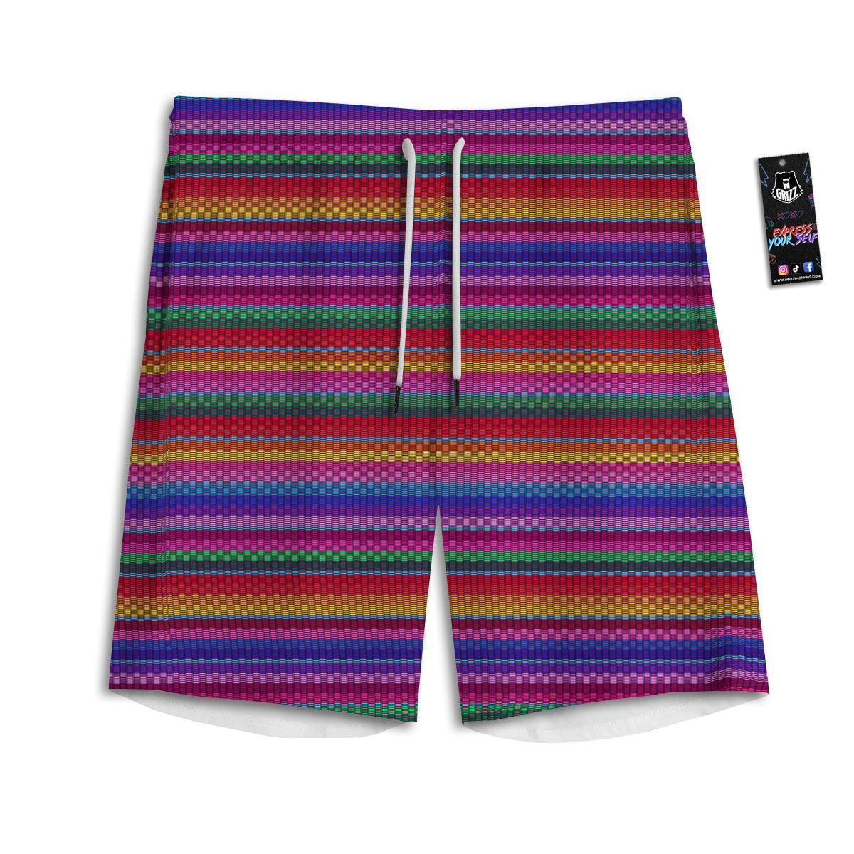 Serape Mexican Colorful Print Pattern Men's Athletic Shorts