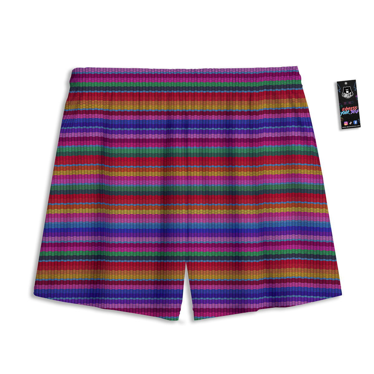 Reggae Geometric Print Pattern Mesh Shorts