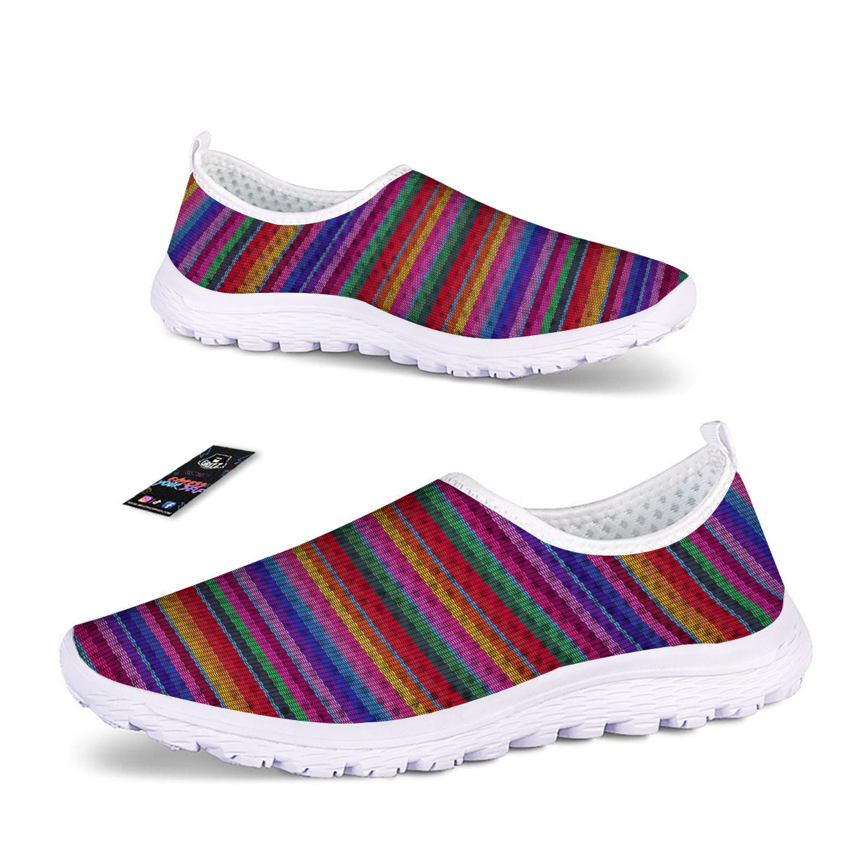 Serape Mexican Colorful Print Pattern Nurse Shoes-grizzshop