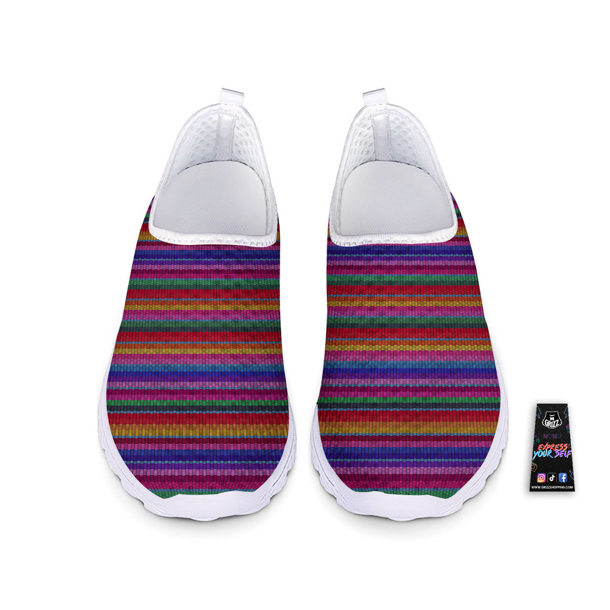 Serape Mexican Colorful Print Pattern Nurse Shoes-grizzshop
