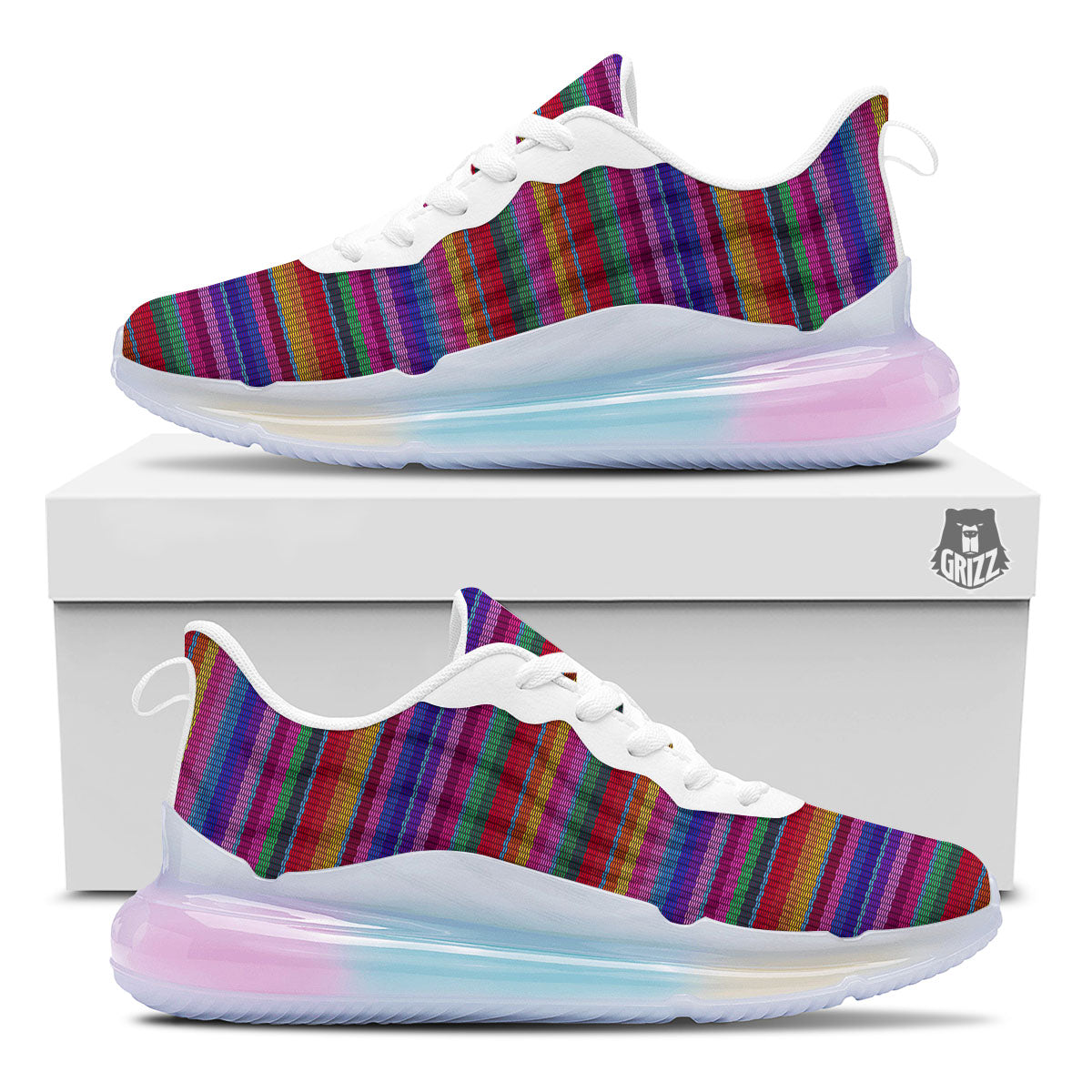 Serape Mexican Colorful Print Pattern Running Sneakers-grizzshop
