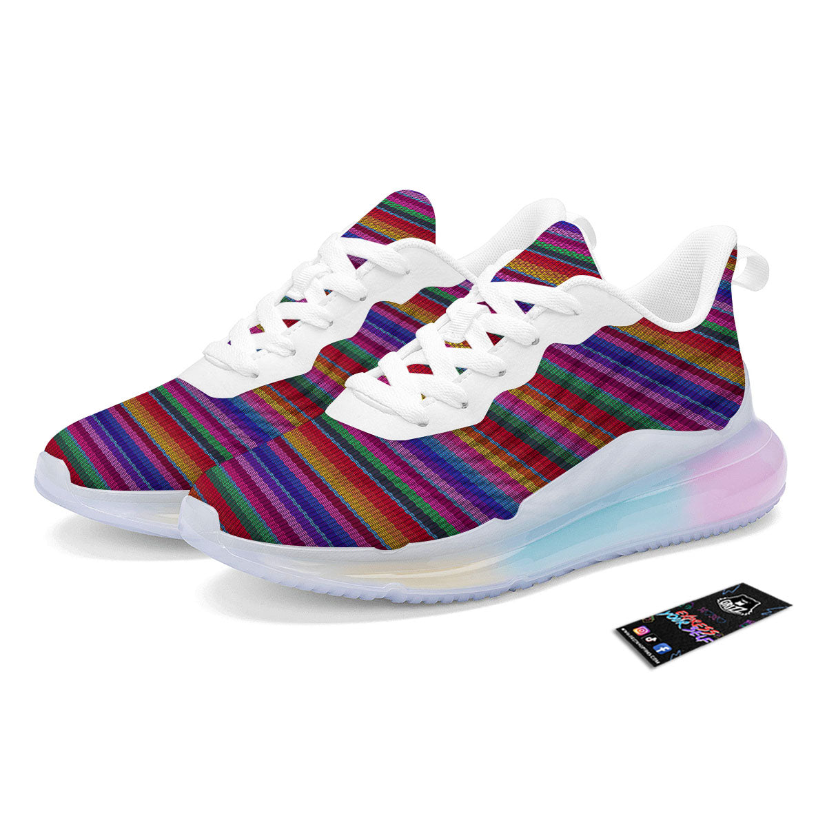Serape Mexican Colorful Print Pattern Running Sneakers-grizzshop