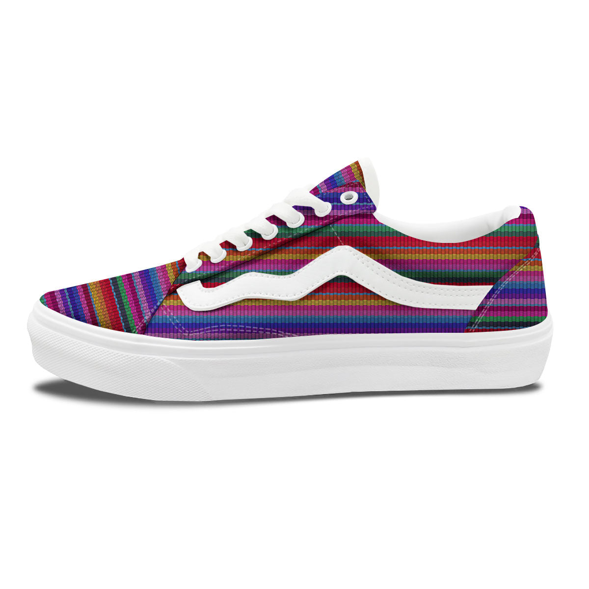 Serape Mexican Colorful Print Pattern Skate Shoes-grizzshop
