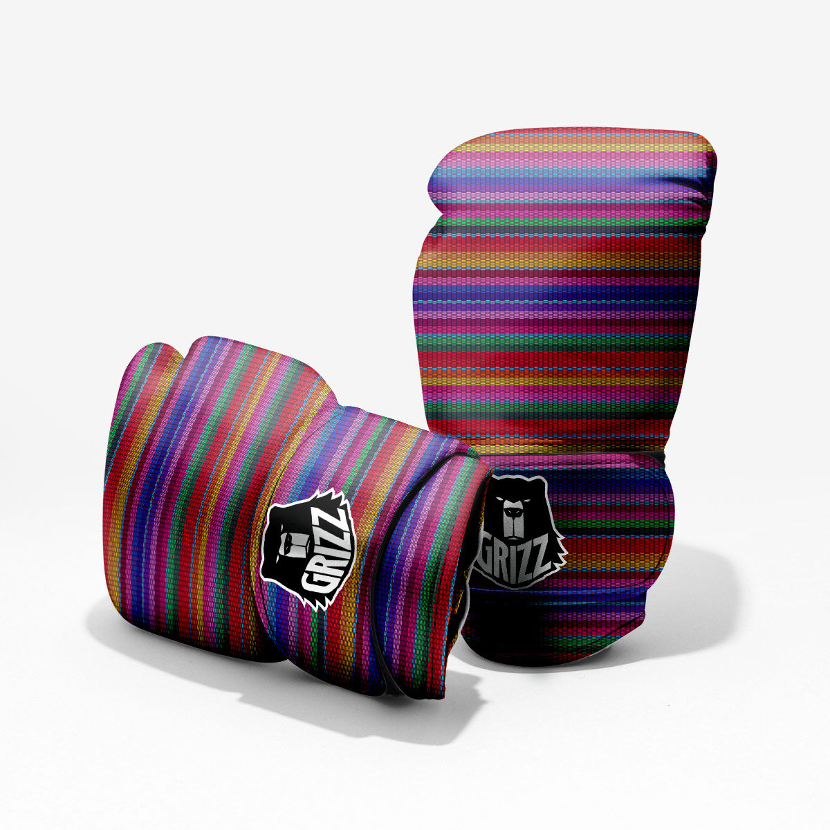 Serape Mexican Colorful Print Pattern Pro Boxing Glove