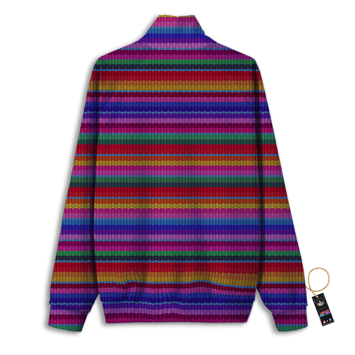 Serape Mexican Colorful Print Pattern Track Jacket-grizzshop