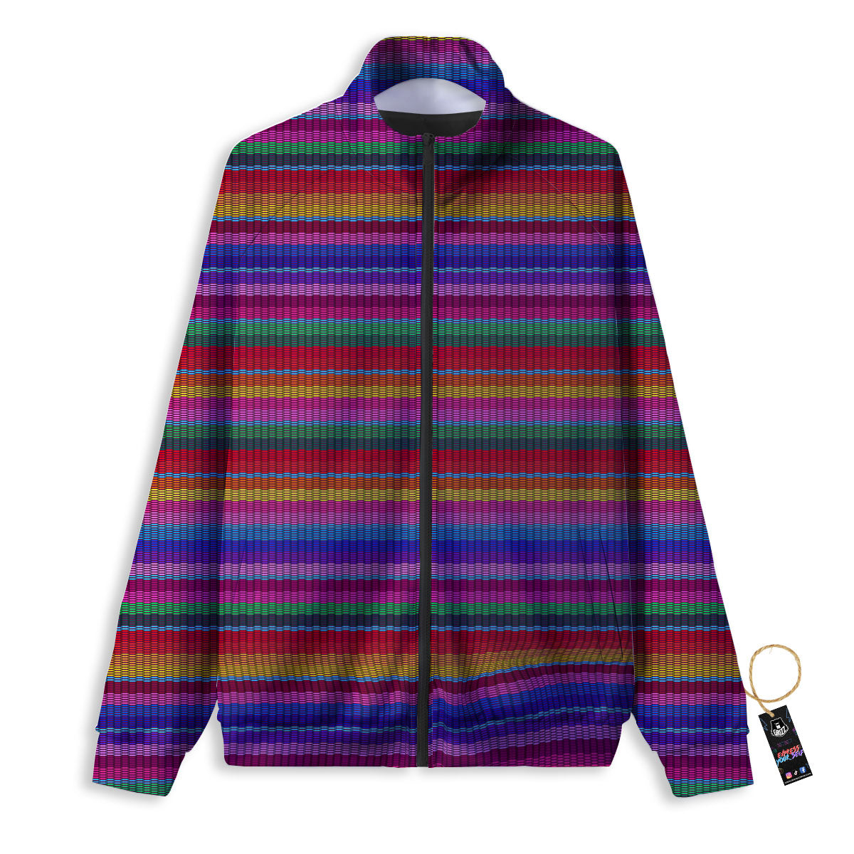 Serape Mexican Colorful Print Pattern Track Jacket-grizzshop