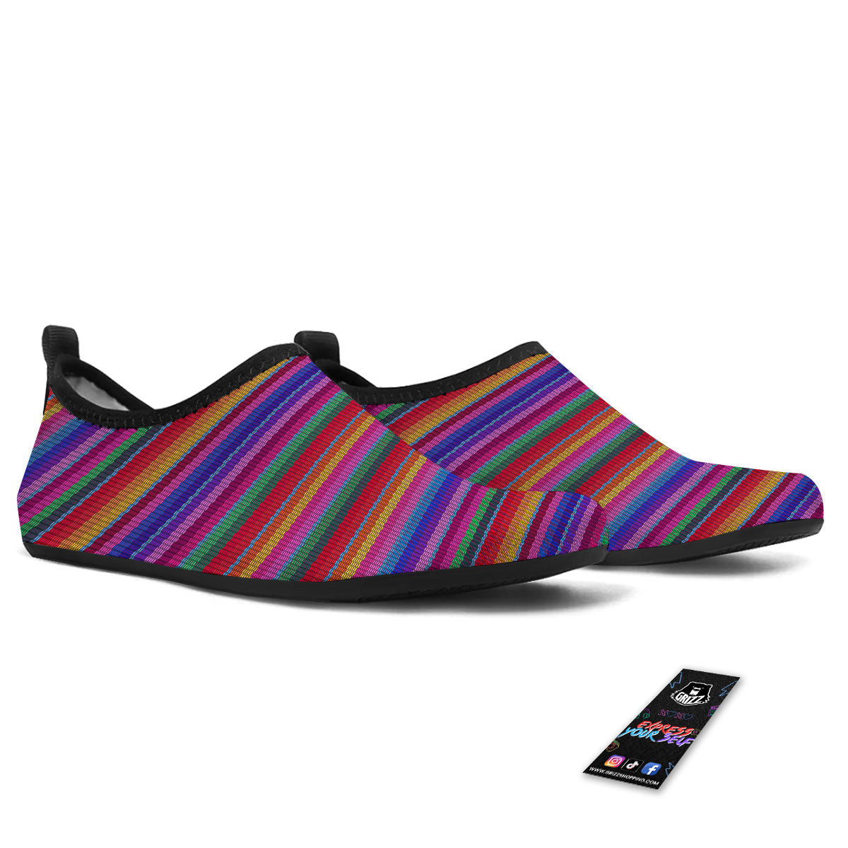 Serape Mexican Colorful Print Pattern Water Shoes-grizzshop