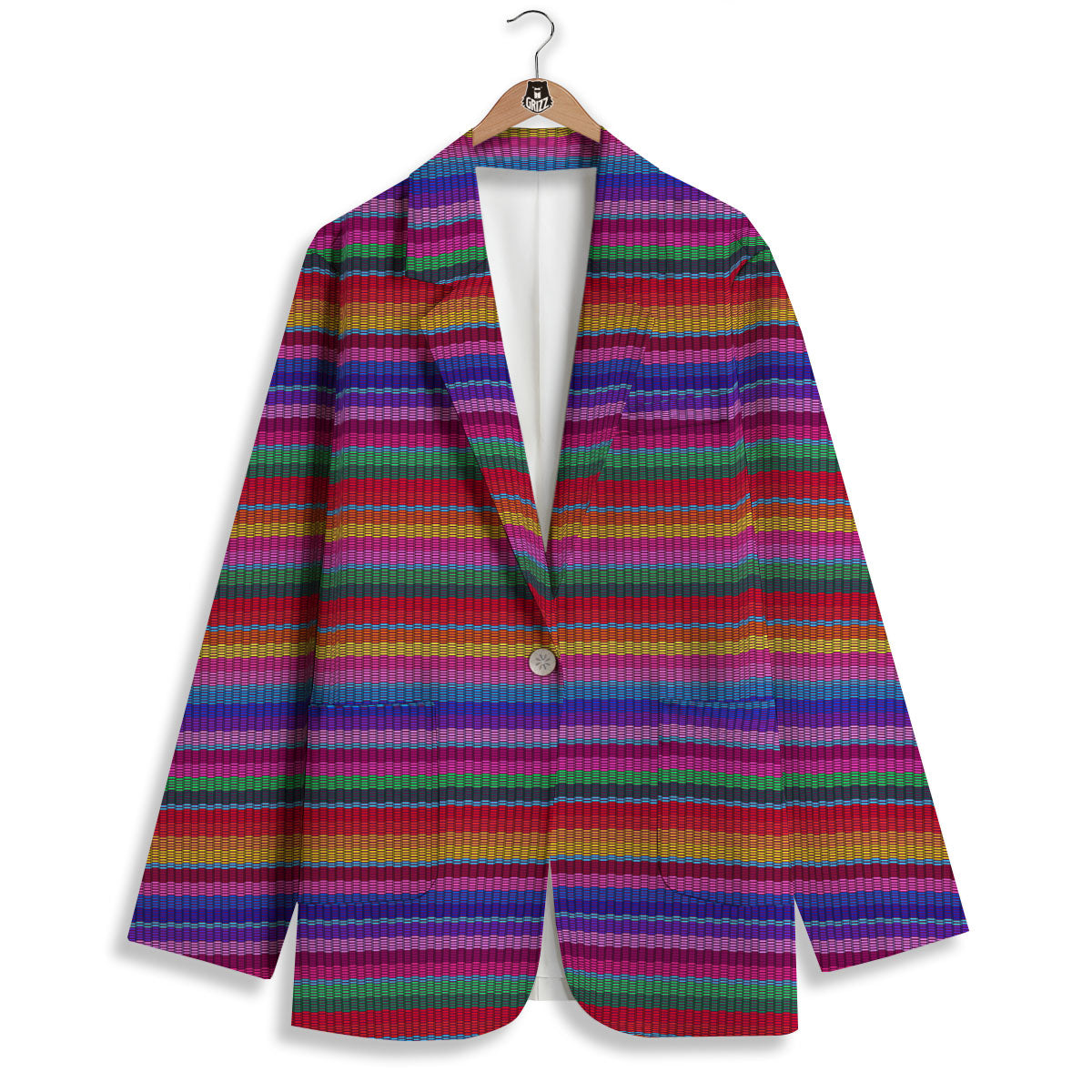Serape Mexican Colorful Print Pattern Women's Blazer-grizzshop