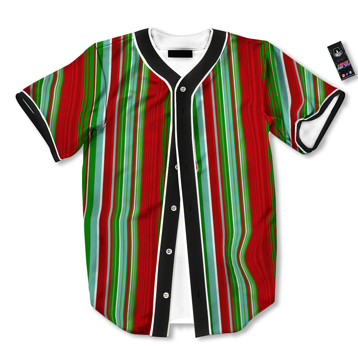 Serape Mexican Vintage Print Pattern Baseball Jersey-grizzshop