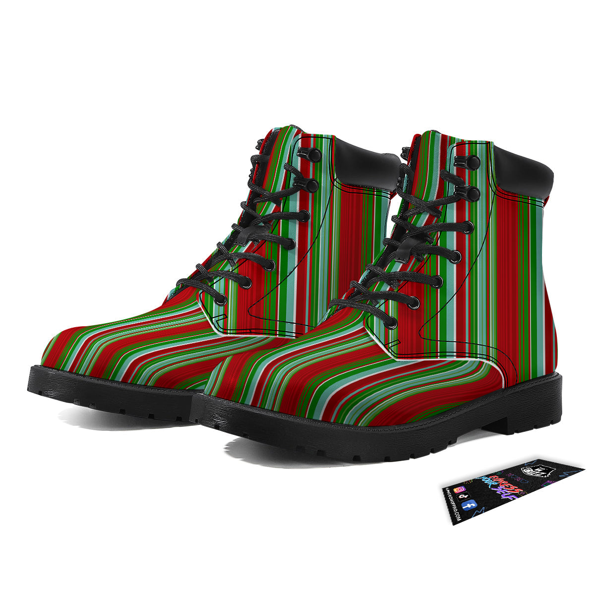Serape Mexican Vintage Print Pattern Boots-grizzshop