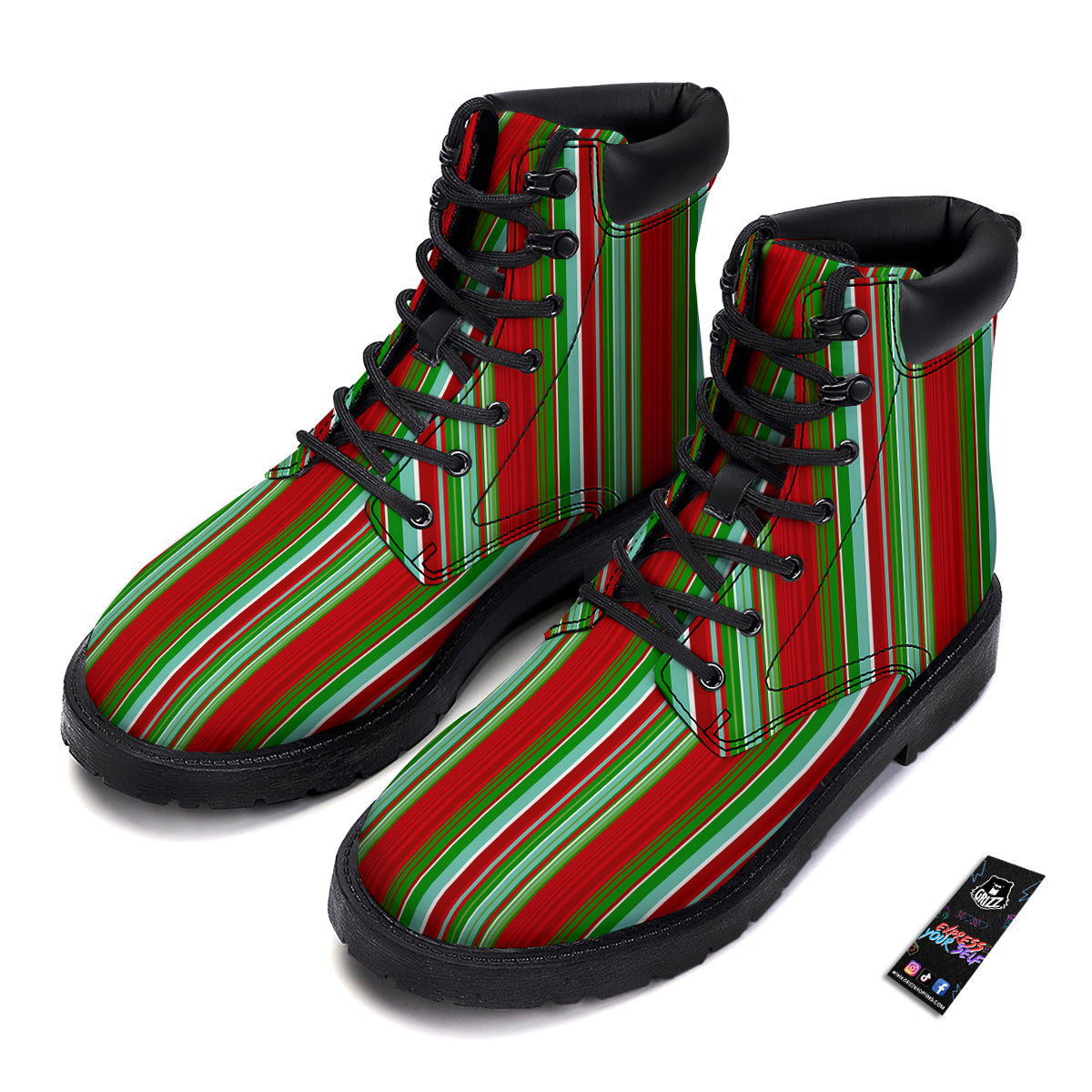 Serape Mexican Vintage Print Pattern Boots-grizzshop