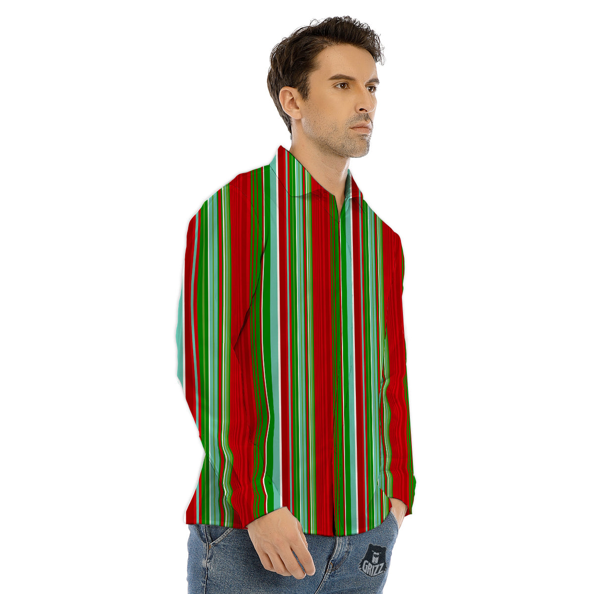 Serape Mexican Vintage Print Pattern Men's Dress Shirts-grizzshop