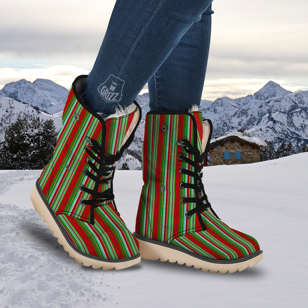 Serape Mexican Vintage Print Pattern Snow Boots-grizzshop