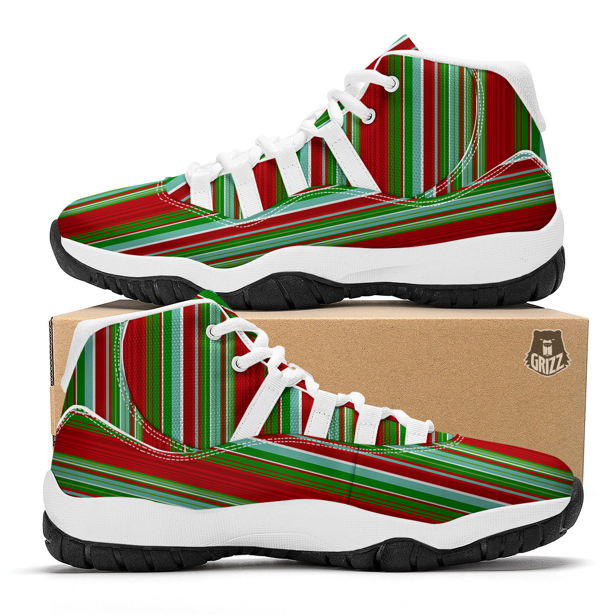 Serape Mexican Vintage Print Pattern White Bball Shoes-grizzshop