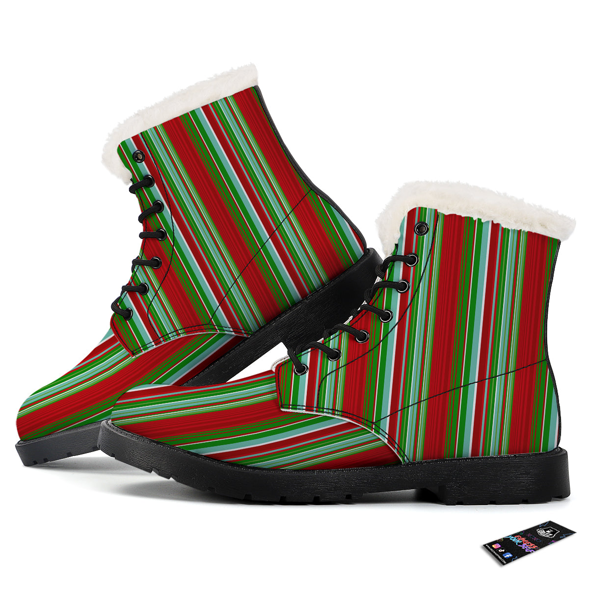 Serape Mexican Vintage Print Pattern Winter Boots-grizzshop