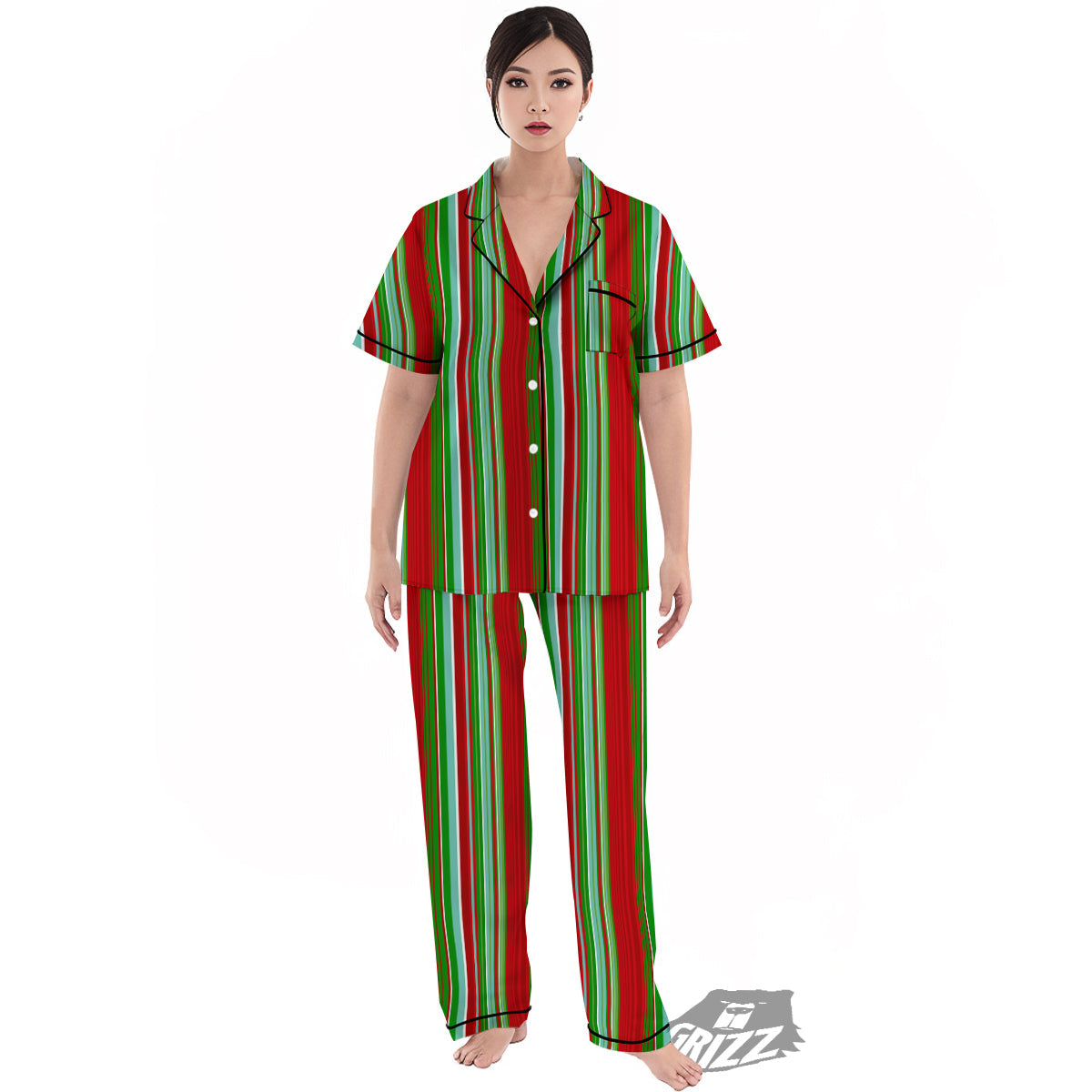 Serape Mexican Vintage Print Pattern Women's Pajamas Set-grizzshop