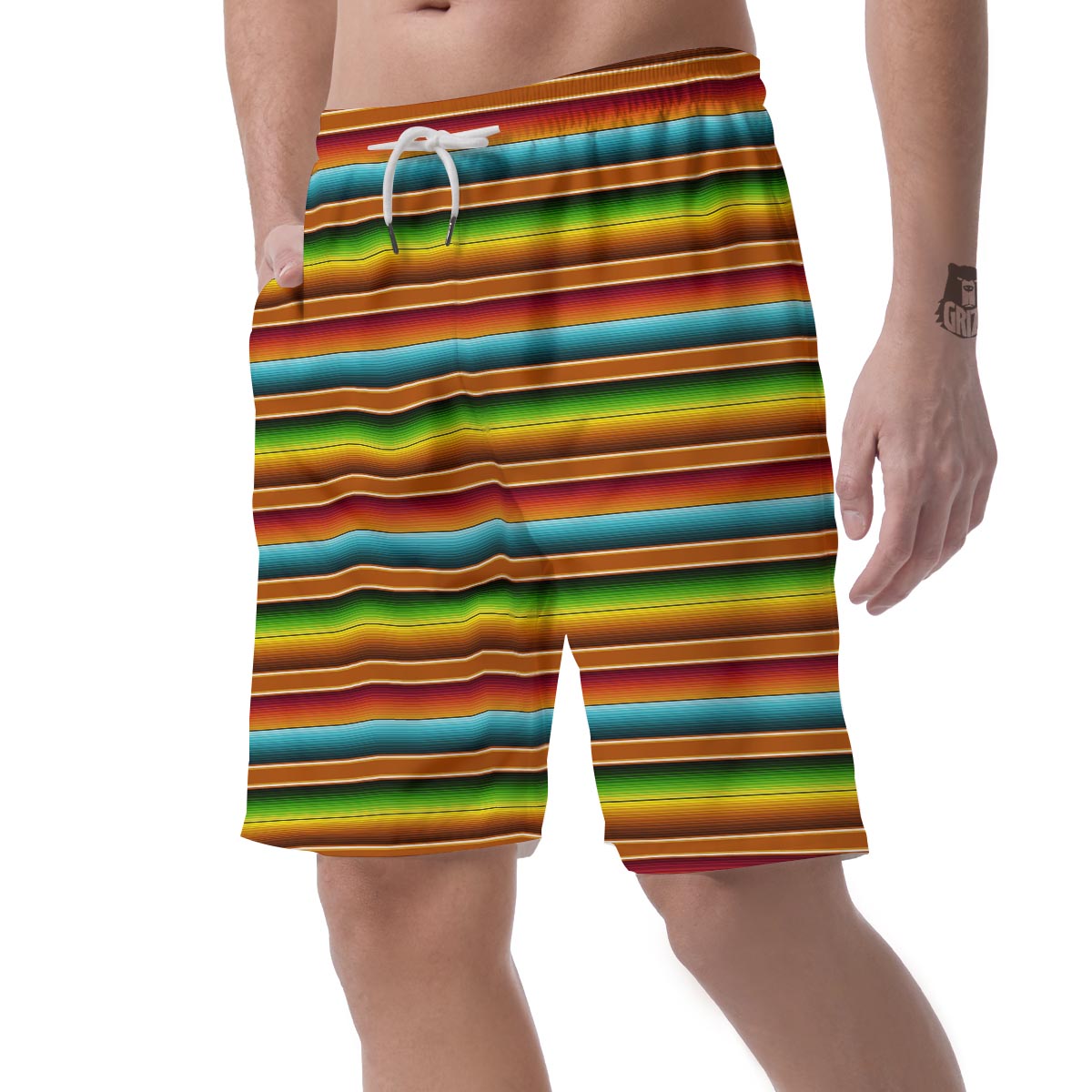 Serape Print Men's Shorts-grizzshop