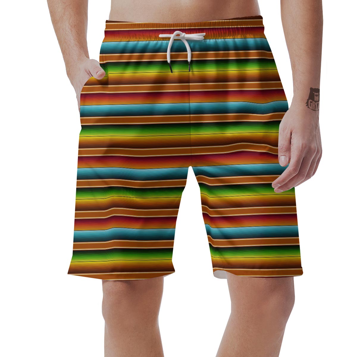 Serape Print Men's Shorts-grizzshop