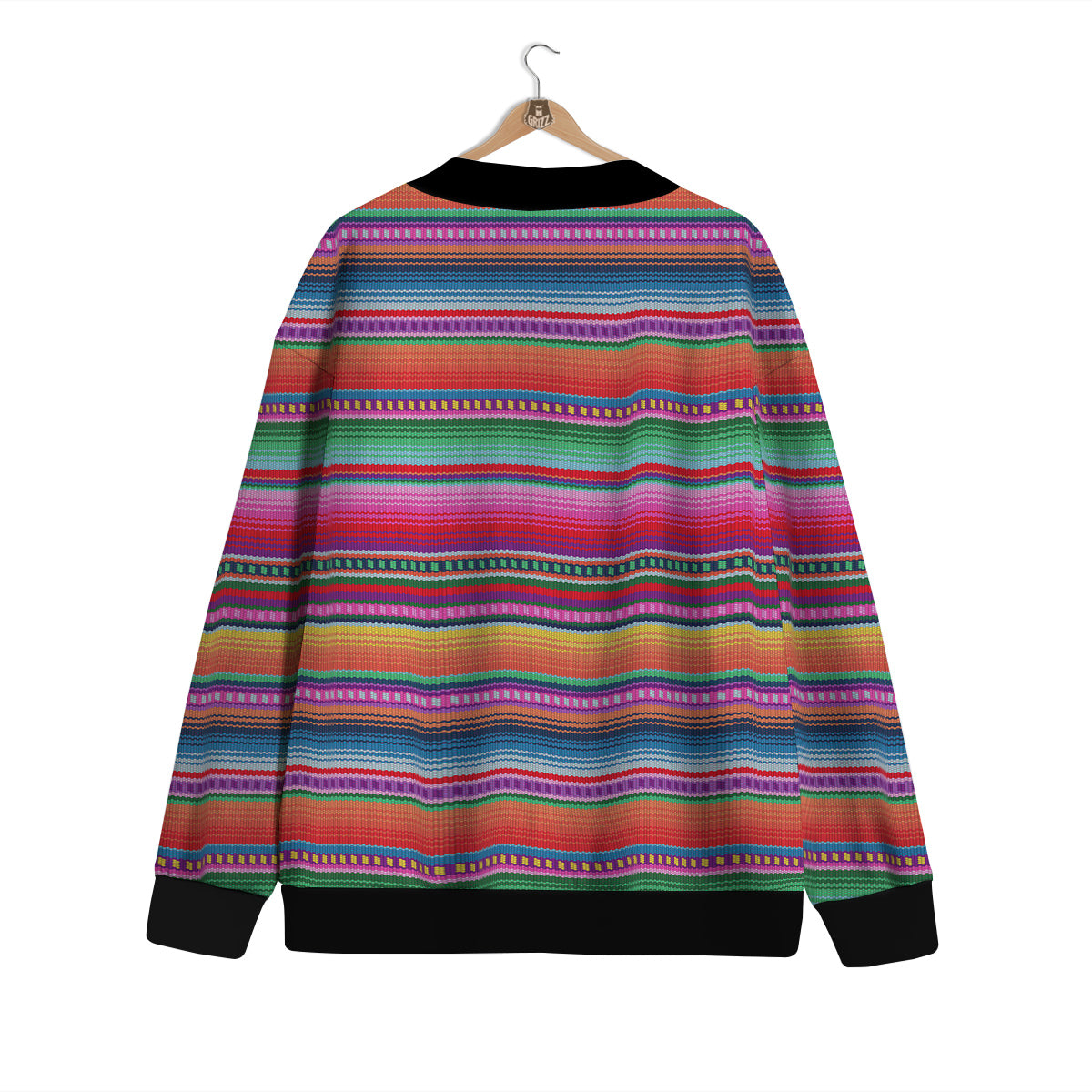Serape Stripe Colorful Mexican Print Cardigan-grizzshop