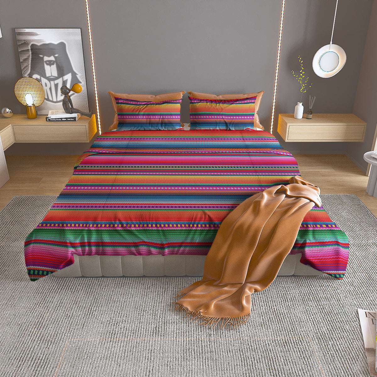 Reiki Golden Print Duvet Cover Bedding Set