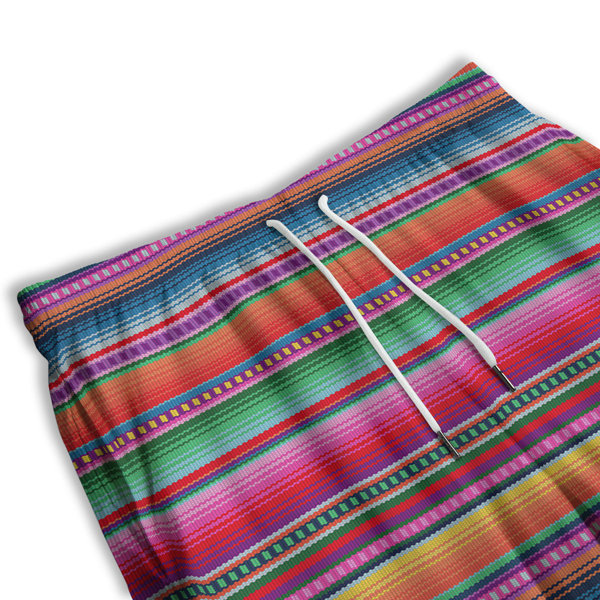 Serape Stripe Colorful Mexican Print Men's Athletic Shorts