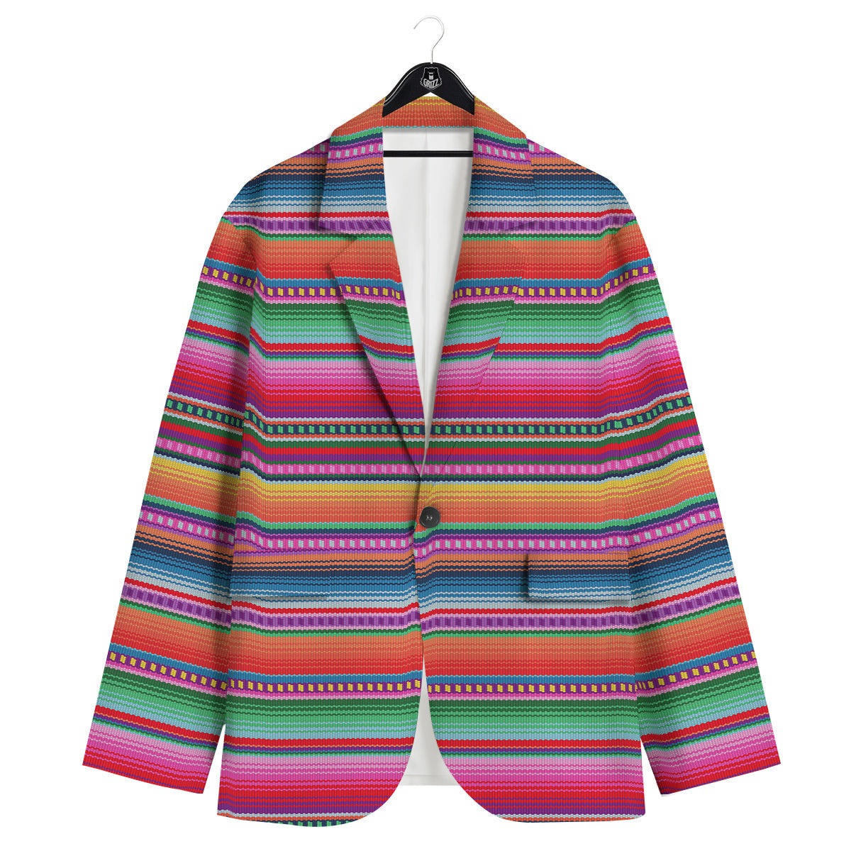 Serape Stripe Colorful Mexican Print Men's Sport Coat-grizzshop