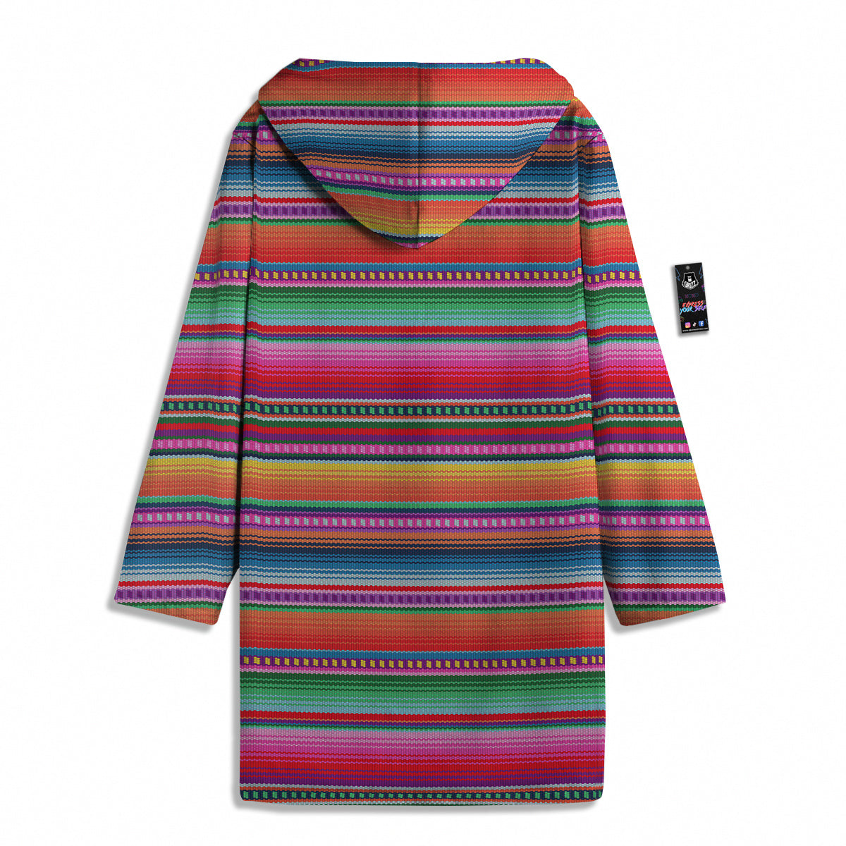 Serape Stripe Colorful Mexican Print Men's Windbreaker Jacket-grizzshop