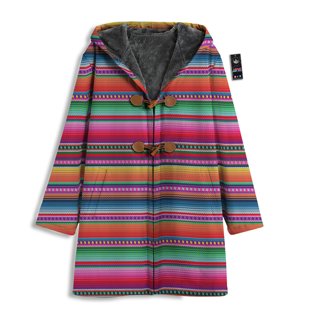Serape Stripe Colorful Mexican Print Men's Windbreaker Jacket-grizzshop