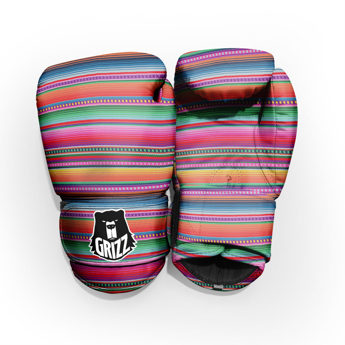 Serape Stripe Colorful Mexican Print Pro Boxing Glove