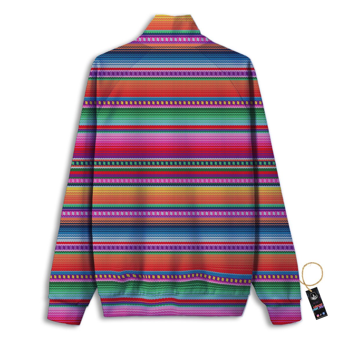 Serape Stripe Colorful Mexican Print Track Jacket-grizzshop